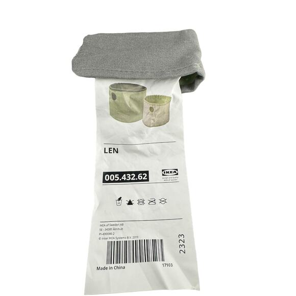 IKEA Len Green & Gray Reversible Round Fabric Storage Boxes Brand New - Picture 4 of 4